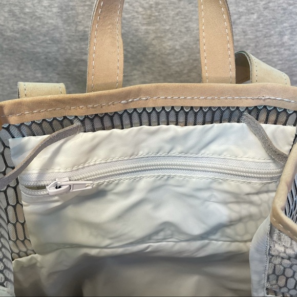 TRUE RELIGION Backpack Beach Bag Drawstring Suede and Mesh Waterproof Liner - Picture 7 of 9